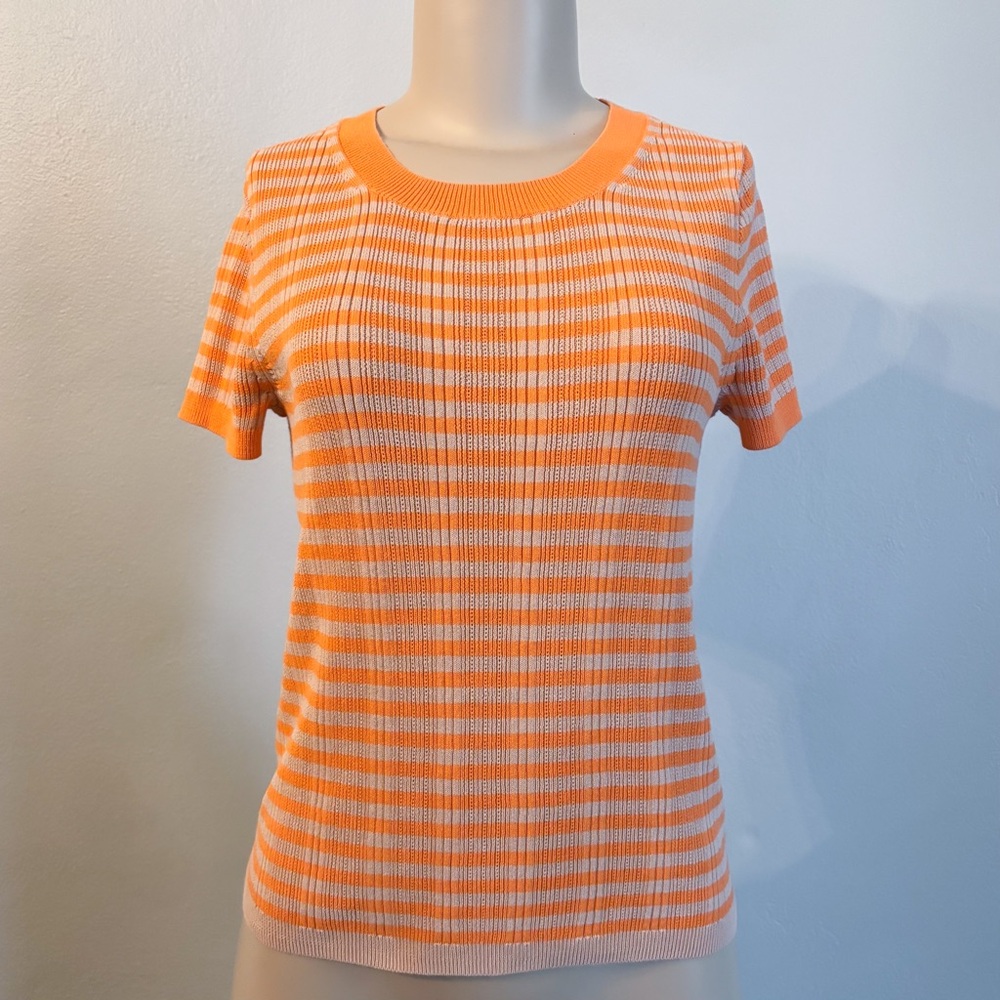 Madewell Ringer Sweater Tee in Neon Stripes Sz Medium